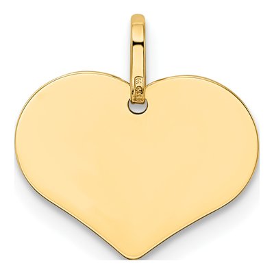 14K Yellow Gold Heart Disc Pendant – view 5