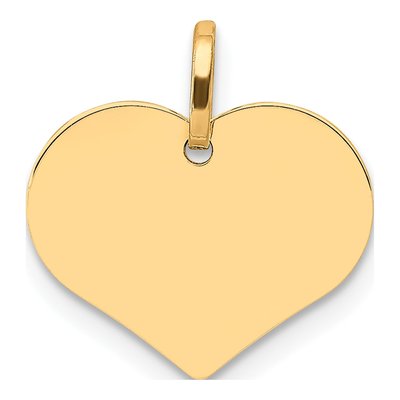 14K Yellow Gold Heart Disc Pendant
