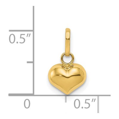 14K Yellow Gold 3-D Puffed Heart Charm – view 4