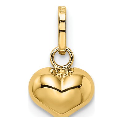 14K Yellow Gold 3-D Puffed Heart Charm – view 5