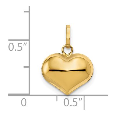 14K Yellow Gold Puffed Heart Pendant – view 4
