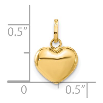 14K Yellow Gold Puffed Heart Pendant – view 4