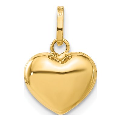 14K Yellow Gold Puffed Heart Pendant