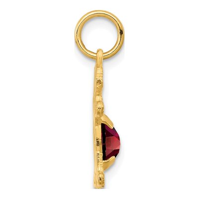 14K Yellow Gold Girl Charm with January Garnet – view 2