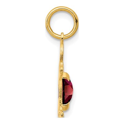 14K Yellow Gold Garnet Boy Charm – view 2