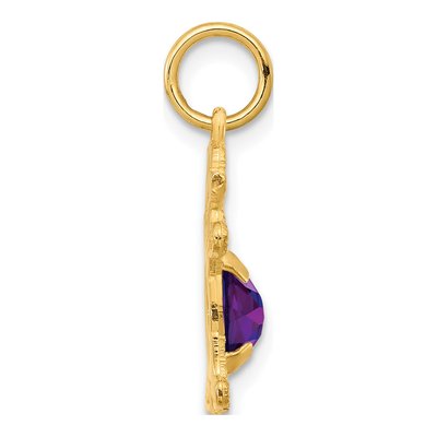 14K Yellow Gold Amethyst Girl Charm – view 3