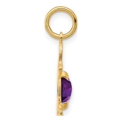 14K Yellow Gold Amethyst Boy Charm – view 3