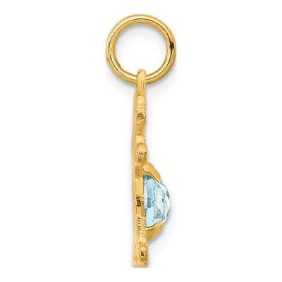 14K Yellow Gold Aquamarine Girl Charm – view 3