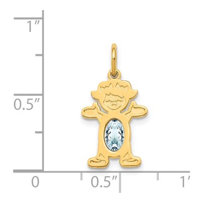 14K Yellow Gold Aquamarine Girl Charm – view 4