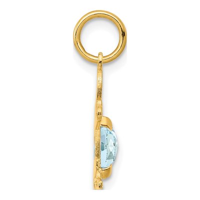 14K Yellow Gold Aquamarine Boy Charm – view 3