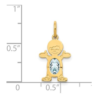 14K Yellow Gold Aquamarine Boy Charm – view 4