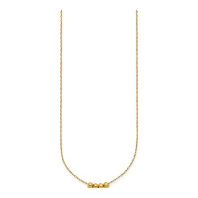 14K Yellow Gold Beaded Necklace – view 2