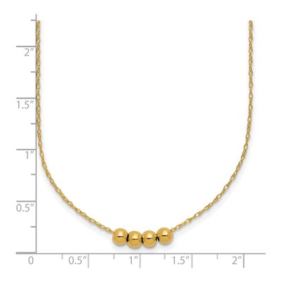 14K Yellow Gold Beaded Necklace – view 3