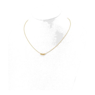 14K Yellow Gold Beaded Necklace – view 4