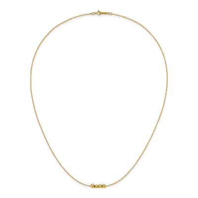 14K Yellow Gold Beaded Necklace – view 5