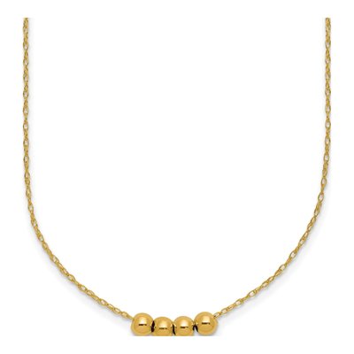 14K Yellow Gold Beaded Necklace