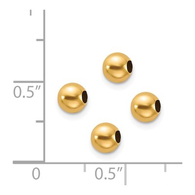 14K Yellow Gold 4mm Spacer Beads, Set of Four – view 3