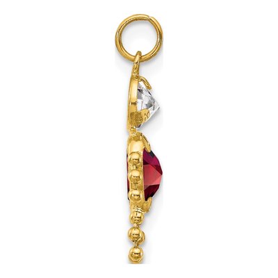 14K Yellow Gold CZ Boy's January Birthstone Pendant – view 2