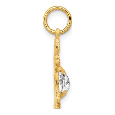 14K Yellow Gold White Topaz Girl Charm – view 3