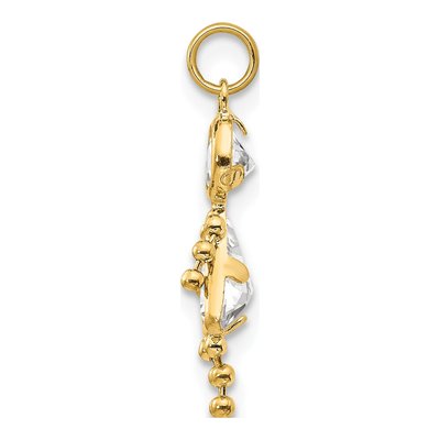14K Yellow Gold CZ April Birthstone Girl Charm – view 2