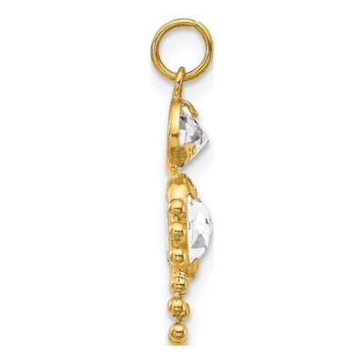 14K Yellow Gold CZ April Boy Birthstone Charm – view 2