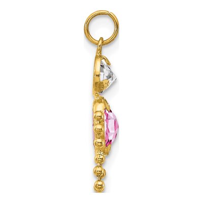 14K Yellow Gold CZ June Birthstone Boy Pendant – view 2