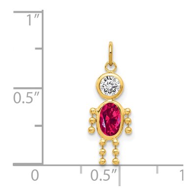 14K Yellow Gold CZ Boy's July Birthstone Charm – view 3