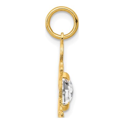14K Yellow Gold White Topaz Boy Charm – view 3