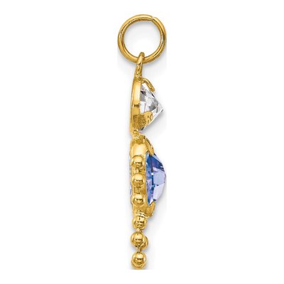 14K Yellow Gold CZ September Boy Birthstone Charm – view 2