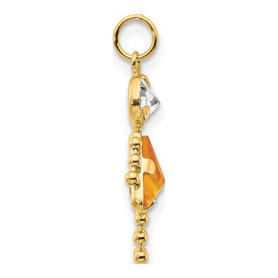 14K Yellow Gold CZ November Birthstone Girl Charm – view 2