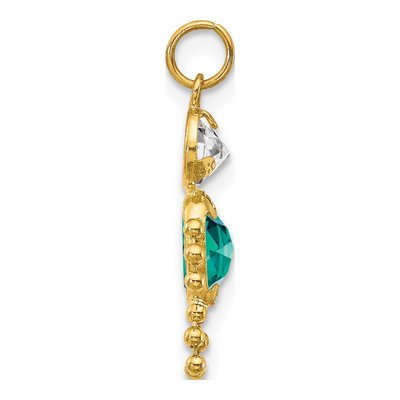 14K Yellow Gold CZ December Boy Birthstone Pendant – view 2