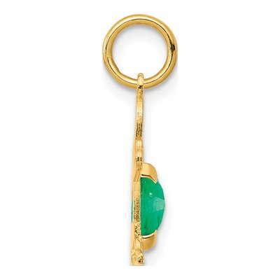 14K Yellow Gold Emerald Boy Charm – view 3