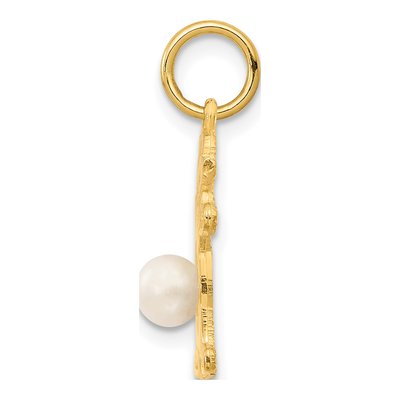 14K Yellow Gold Freshwater Cultured Pearl Girl Charm – view 3