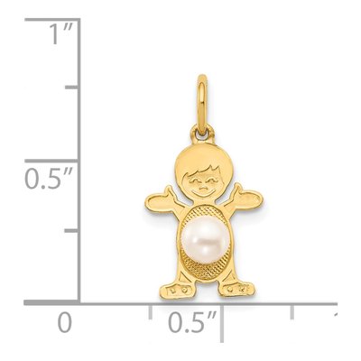 14K Yellow Gold Freshwater Cultured Pearl Boy Charm – view 4