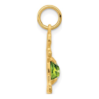 14K Yellow Gold Peridot Girl August Pendant – view 2