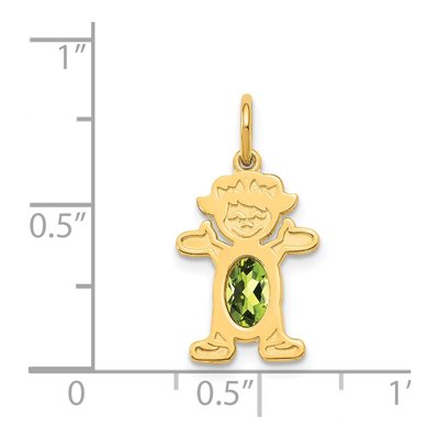 14K Yellow Gold Peridot Girl August Pendant – view 3