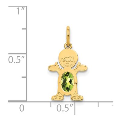 14K Yellow Gold Peridot Boy Charm – view 4