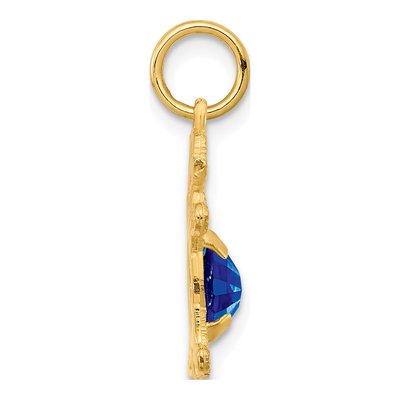 14K Yellow Gold Sapphire Girl September Pendant – view 3