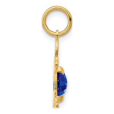 14K Yellow Gold Sapphire Boy September Charm – view 2