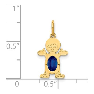 14K Yellow Gold Sapphire Boy September Charm – view 3