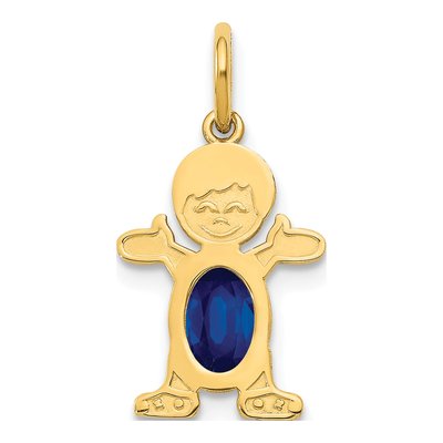 14K Yellow Gold Sapphire Boy September Charm