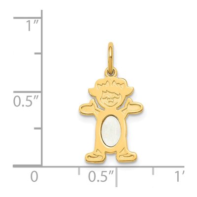 14K Yellow Gold Opal Girl Charm – view 4