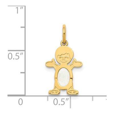 14K Yellow Gold Opal Boy Charm – view 4