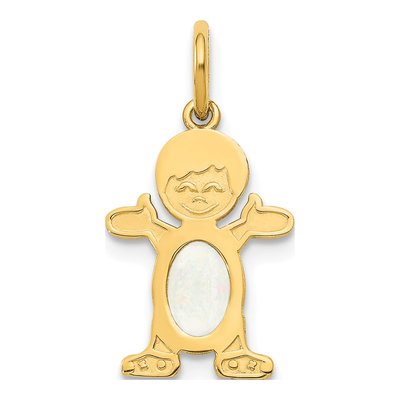 14K Yellow Gold Opal Boy Charm