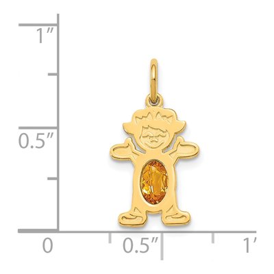 14K Yellow Gold Citrine Girl Charm – view 4