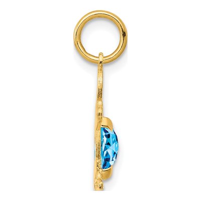 14K Yellow Gold Sky Blue Topaz Boy December Charm – view 3