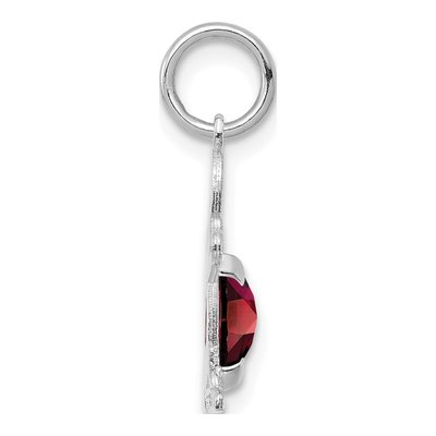 14K White Gold Garnet Boy Pendant – view 3