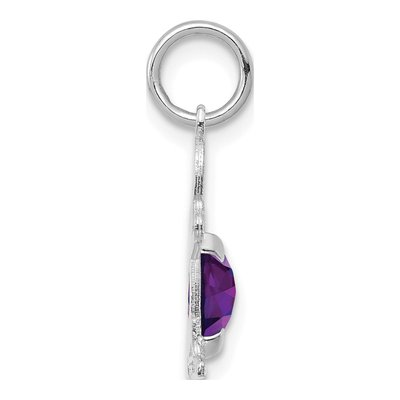 14K White Gold Amethyst Boy Charm – view 2