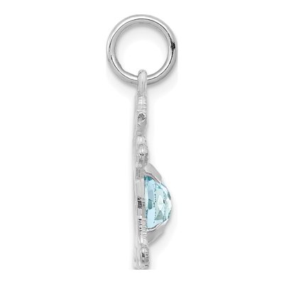 14K White Gold Aquamarine Girl Charm – view 2