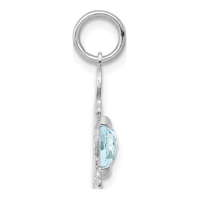 14K White Gold Aquamarine Boy Charm – view 3